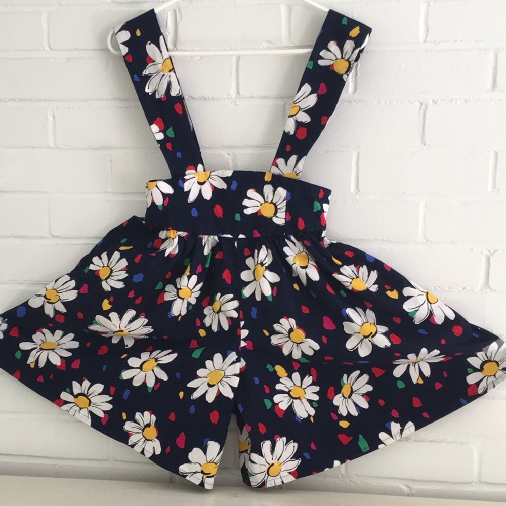 Girls Colorful Daisy Floral Kids Suspender Culotte Shorts Size 12-14